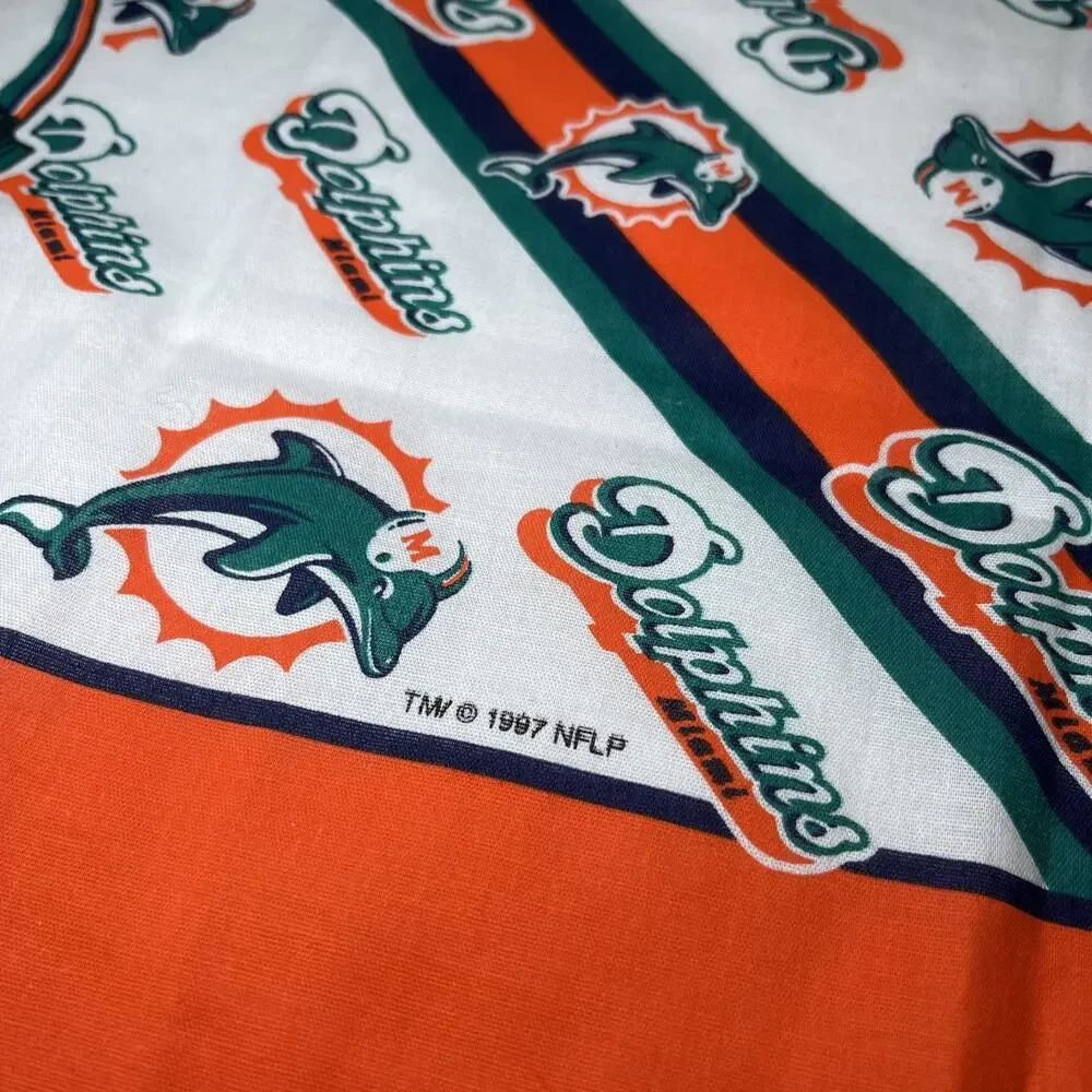 Vintage Miami Dolphins 1997 Bandana Handkerchief NFL Football Orange Logo Helmet